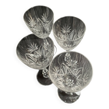 4 verres en cristal taillé