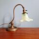 Art Nouveau desk lamp, bronze and opalescent glass