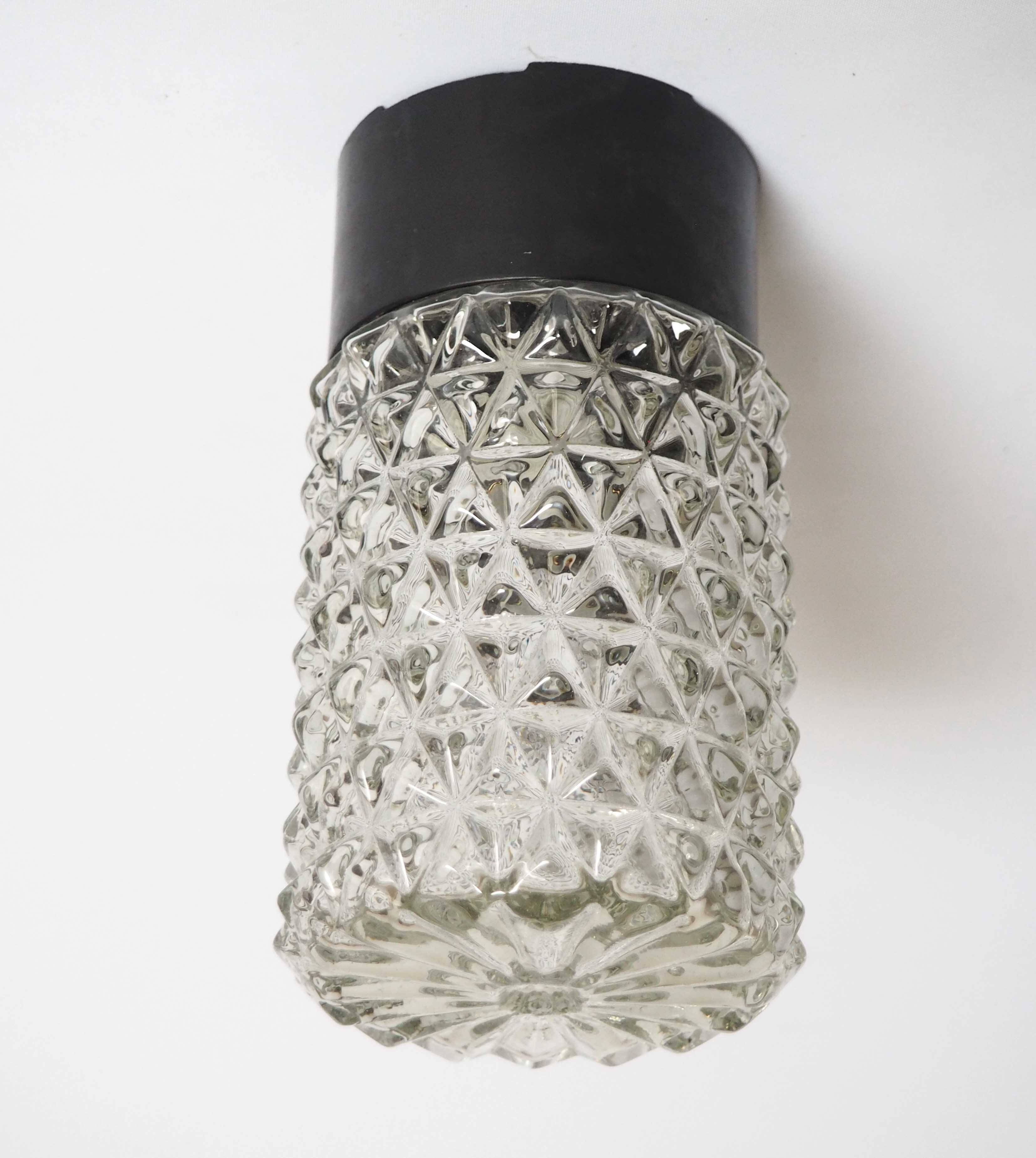 Molded glass cylinder ceiling light