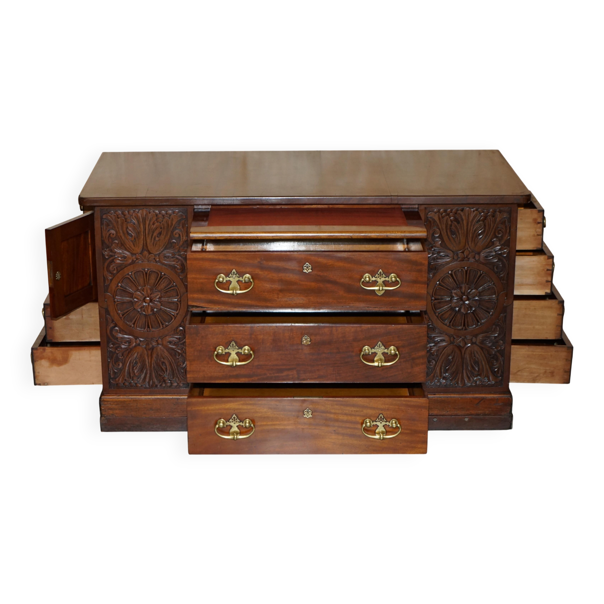 Victorian state desk by Thomas Chippendale or pair of two-drawer commodes