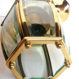 Golden hanging lamp with bevelled glasses