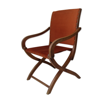 Fauteuil pliant ancien en bois