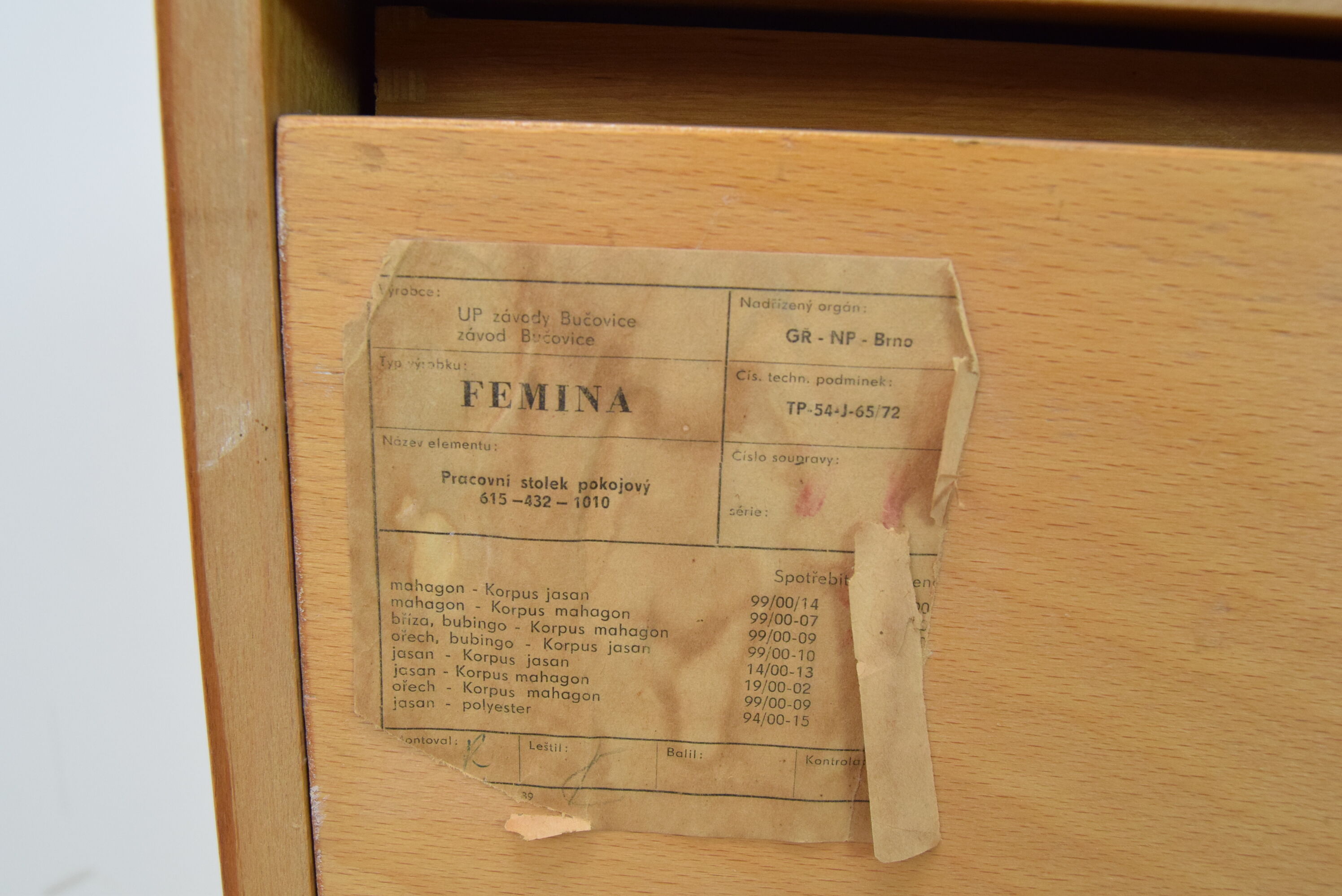 Lady's Desk or Vanity or Side Table in Mahogany/UP Zavody, 1970's