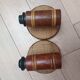 Pair of wall lights in rattan and caning