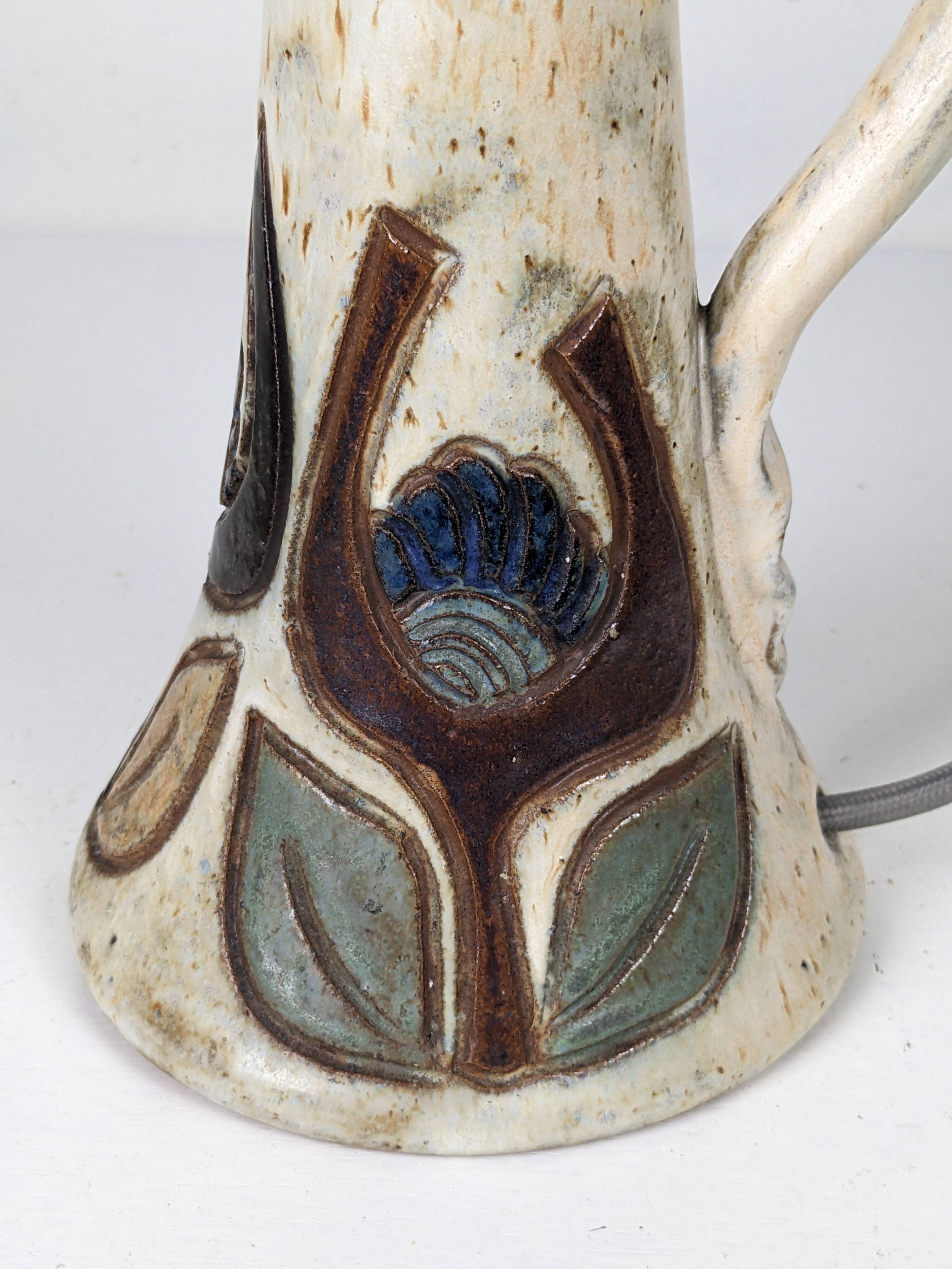 Pair of Bouffioulx sandstone candle lamps signed Dubois - 1970s