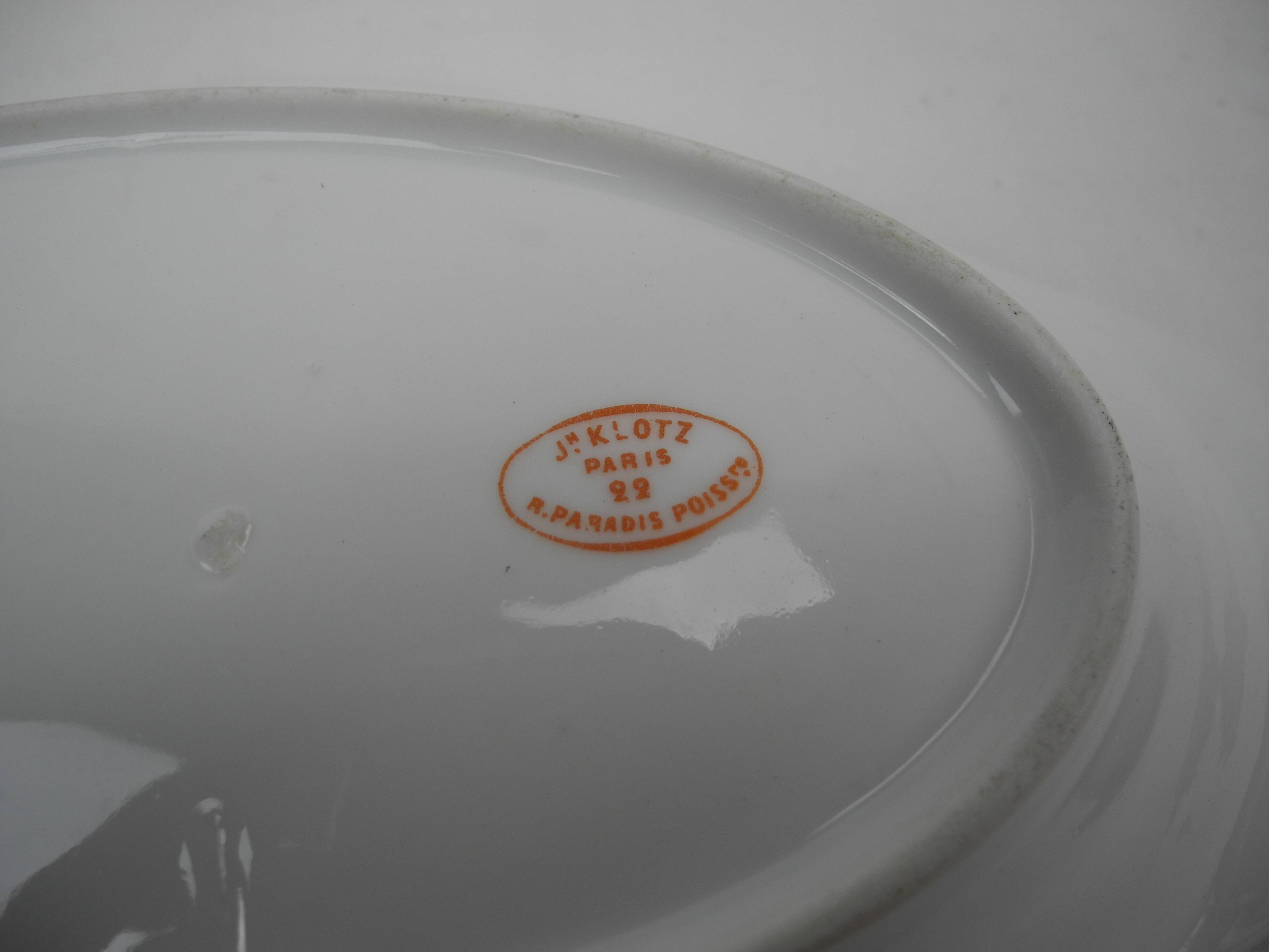 Paris Klotz old French porcelain dish 19th century