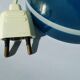 Pair of duck blue and white opaline lamps
