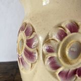 Pichet en barbotine fleurs