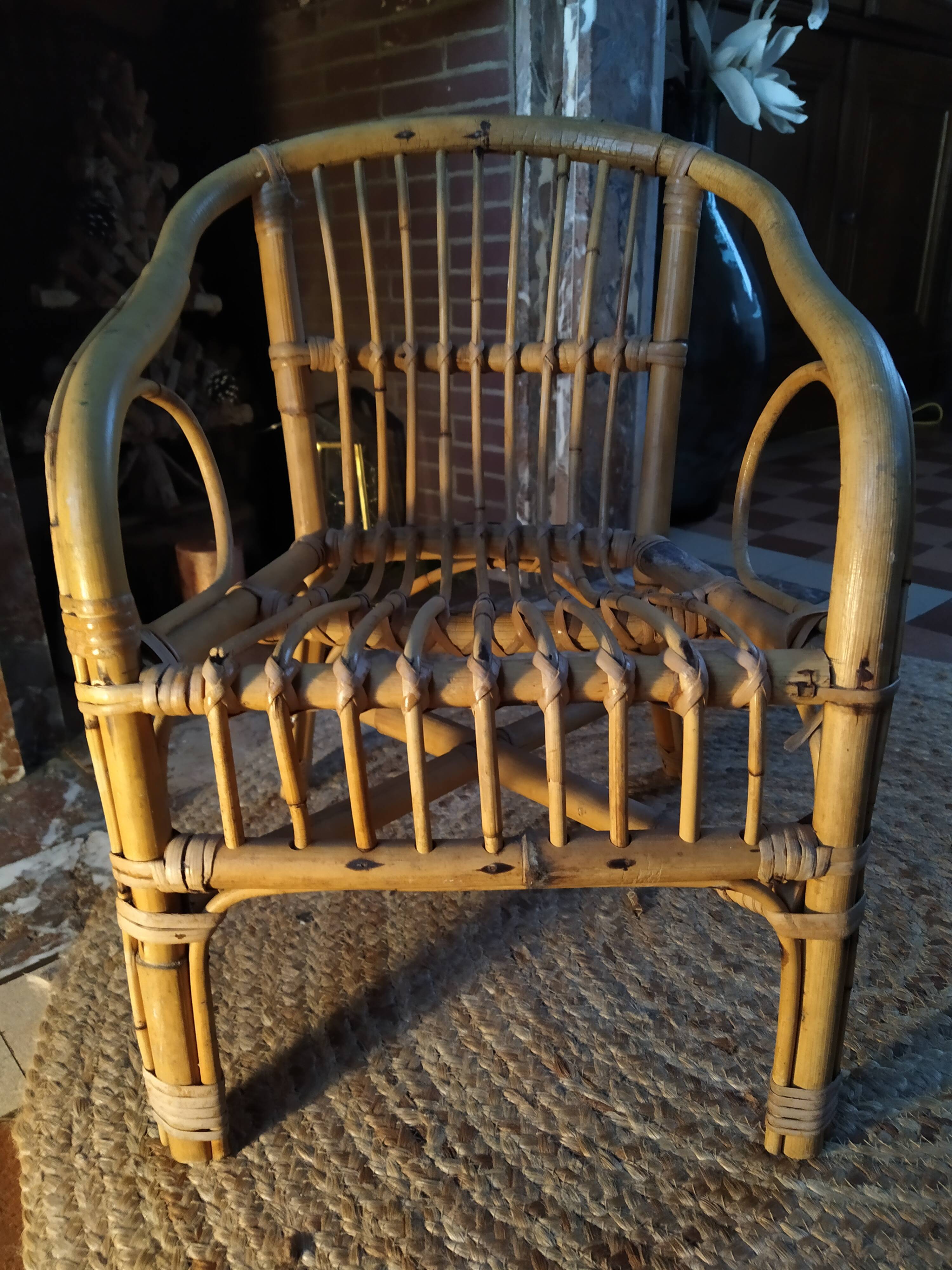 Children's rattan armchair