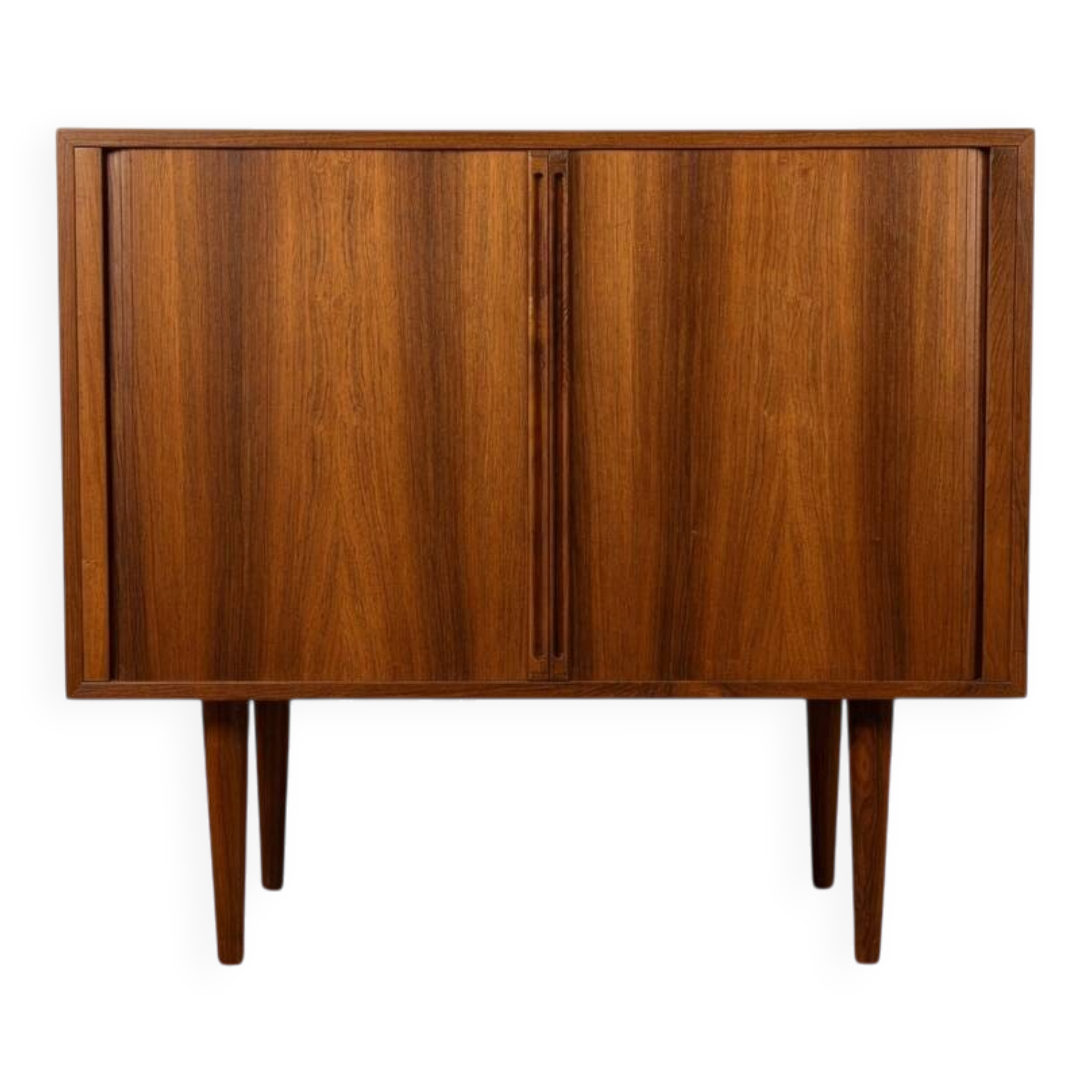 Rosewood Tambour Door Cabinet By Kai Kristiansen For Feldballes