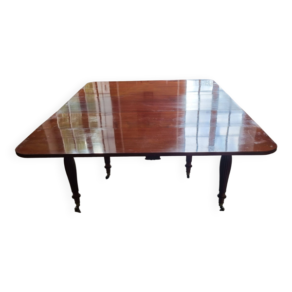 Grande table de salle à manger anglaise en acajou