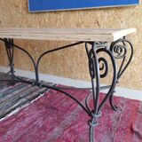 Table bois et fer forgé