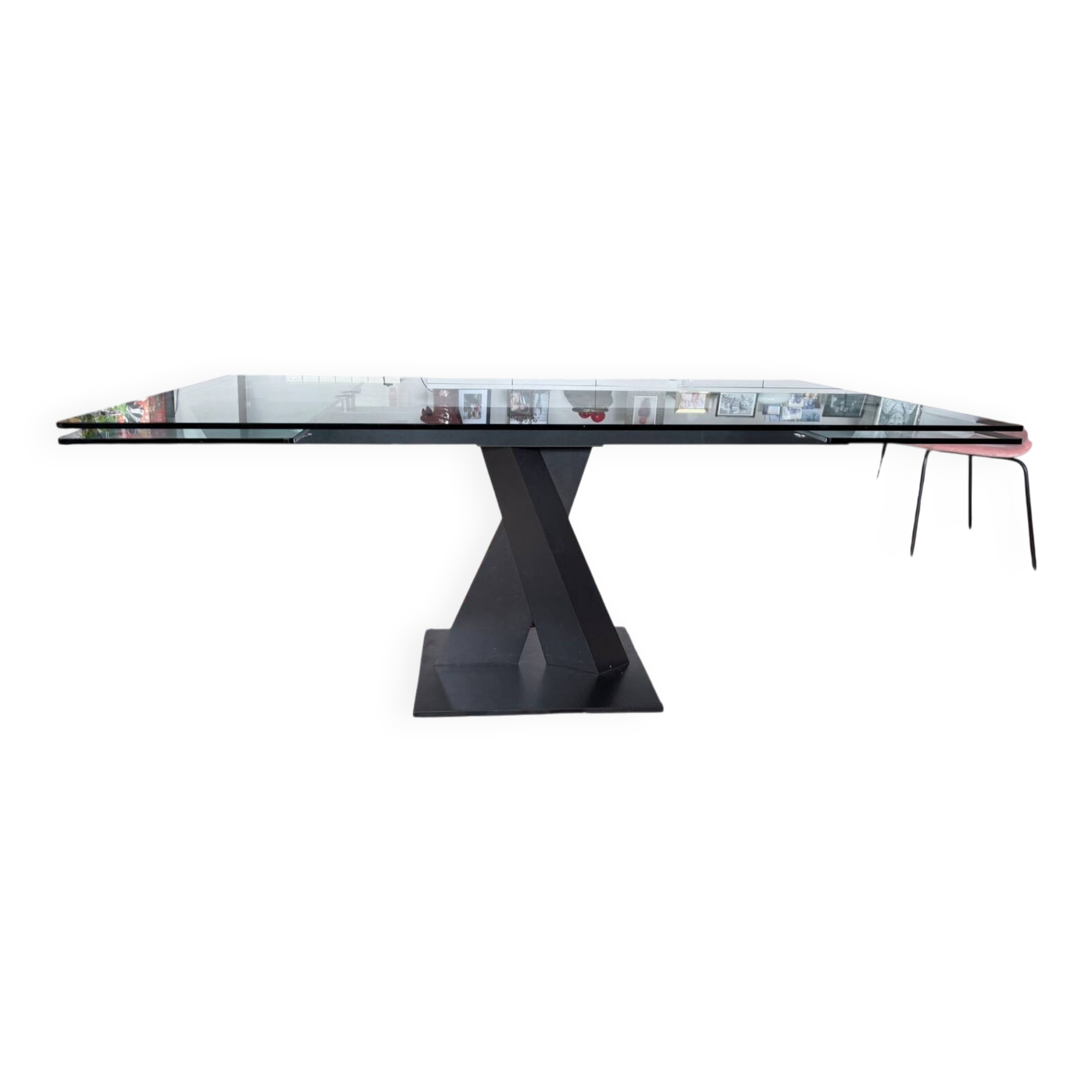Extensible dining table (180-260) glass Roche Bobois