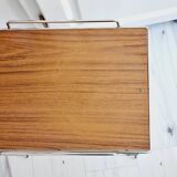 Metal and Formica magazine rack side table