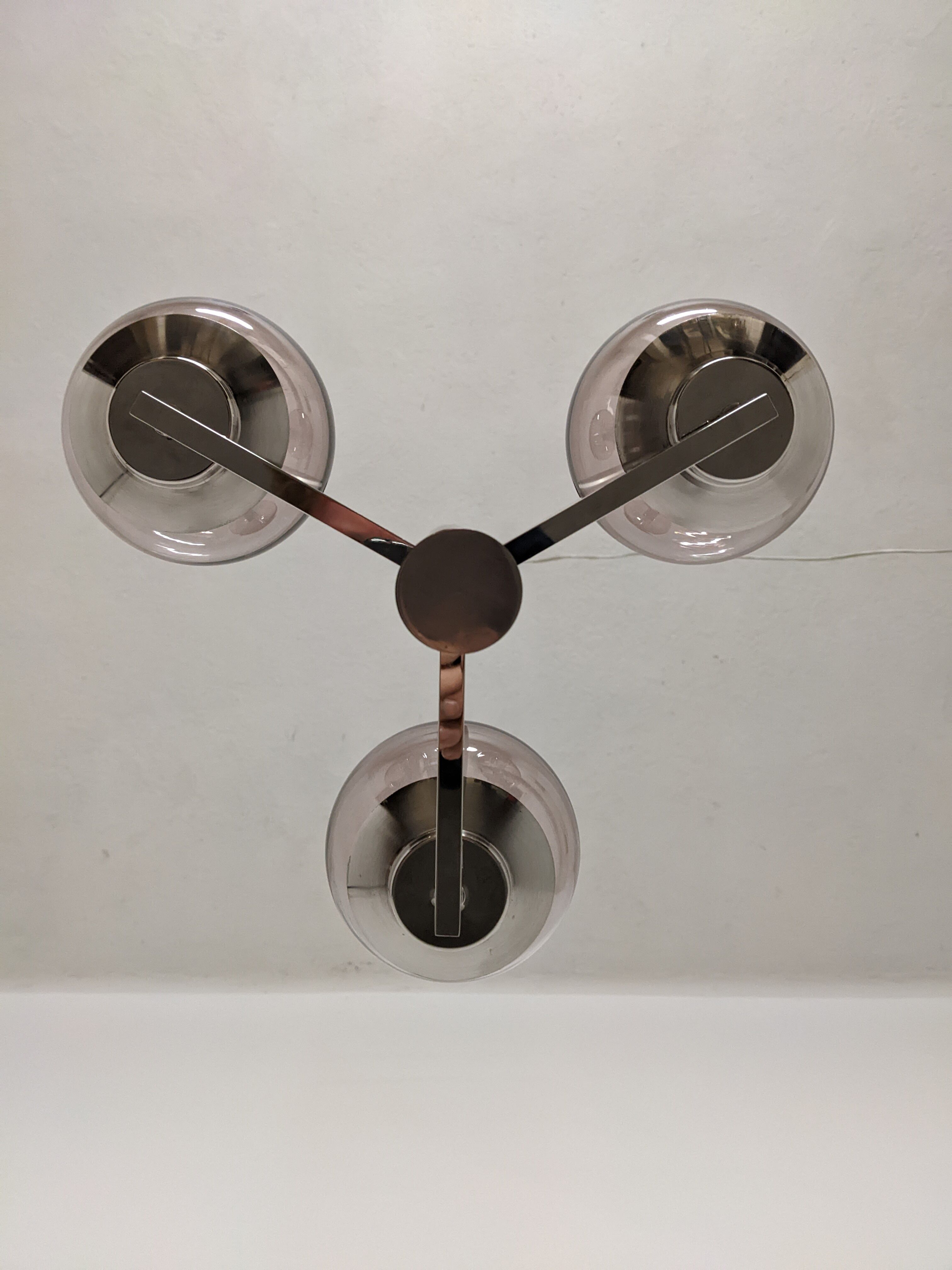 3-light space age chandelier from the 60s-70s