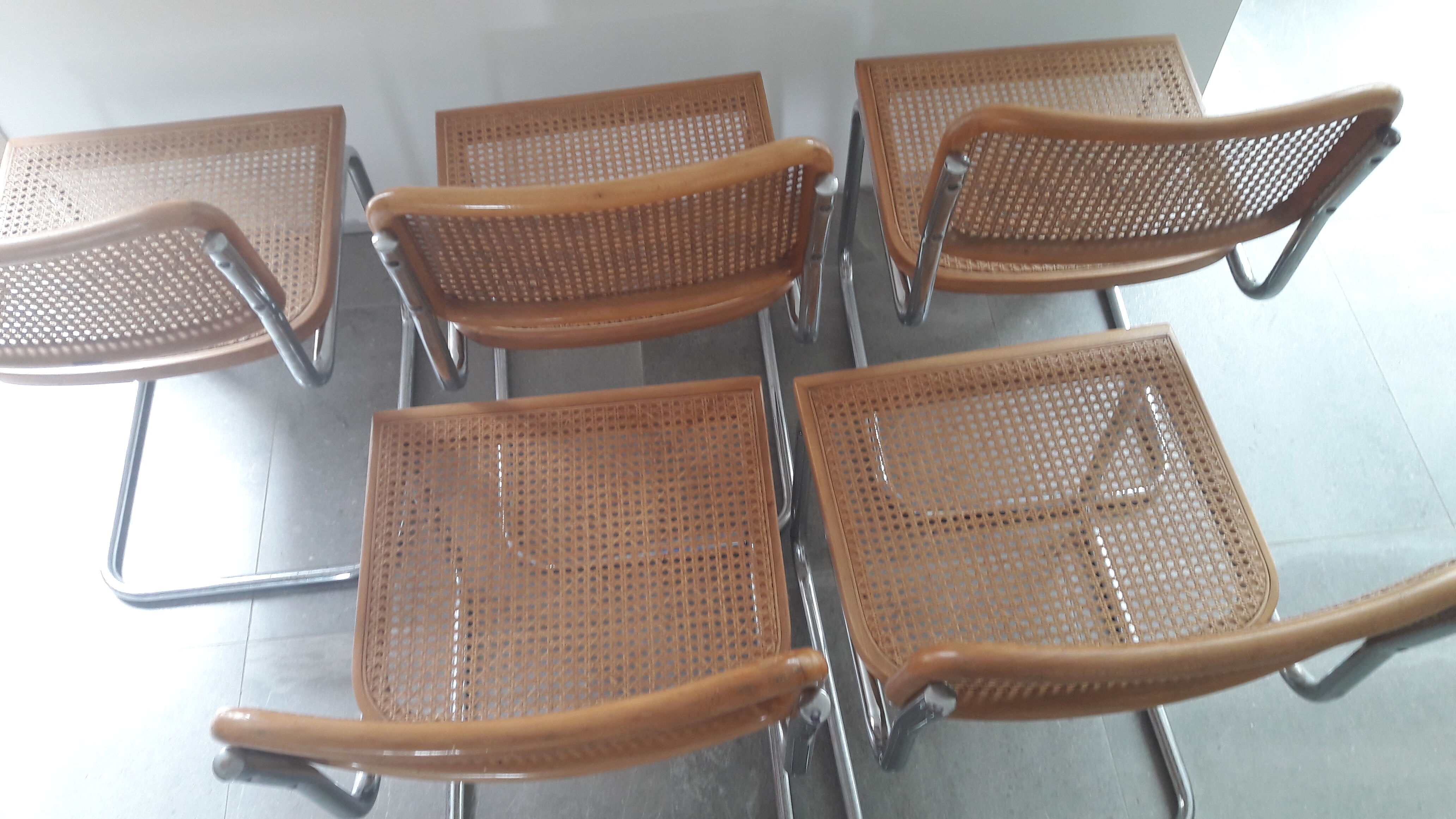 Set of 5 B32 Marcel Breuer cesca chairs