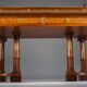 Wilhelmine secretary in walnut & exotic veneer with leather top