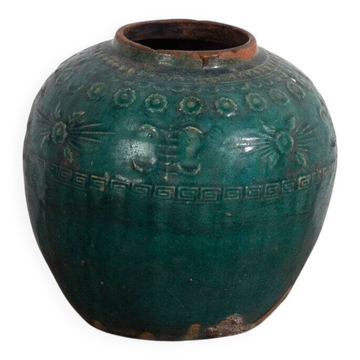 Petit vase ancien vert émeraude (vers 1820) #12