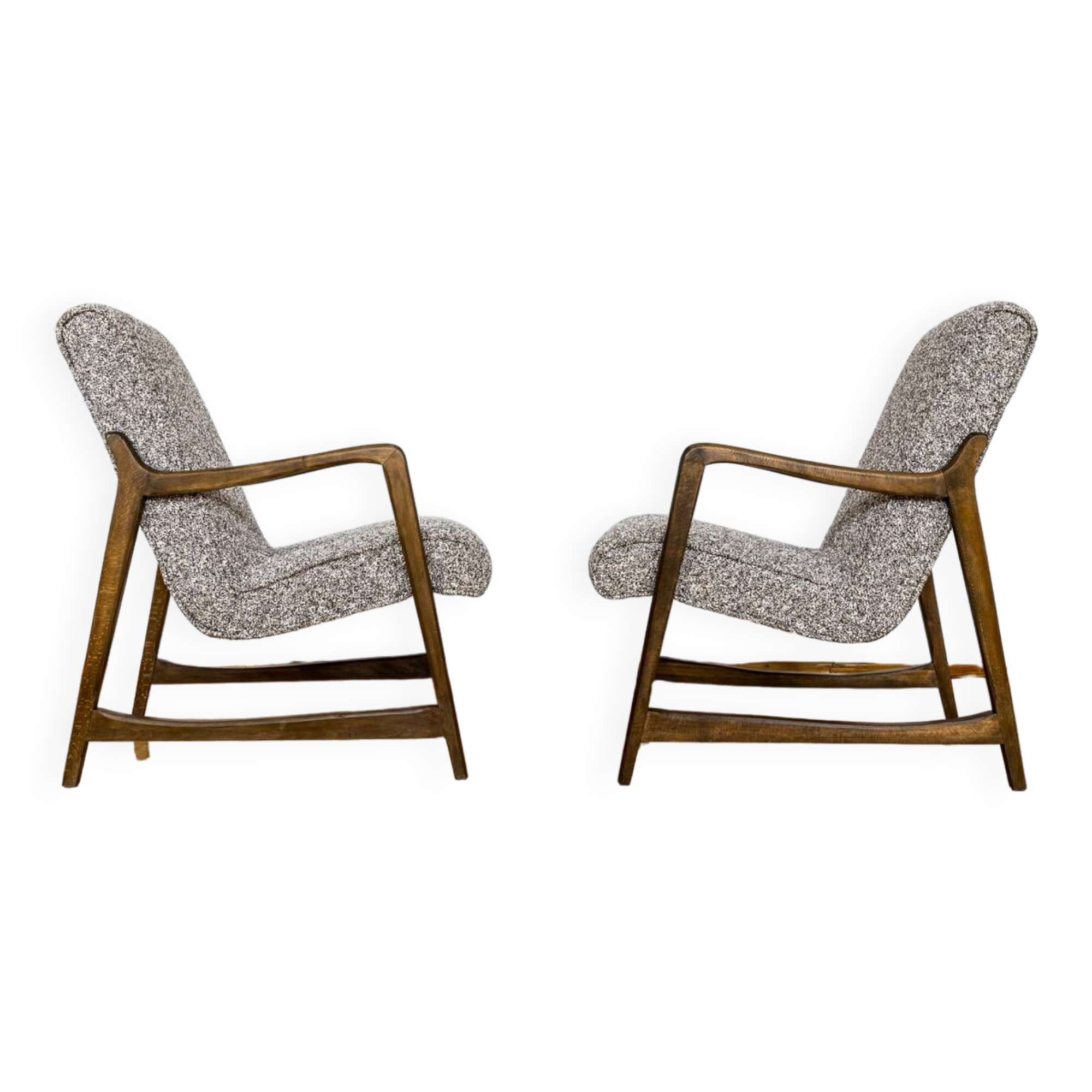 Kvadrat Customizable Pair Of Restored Mid Century Armchairs, 1960s
