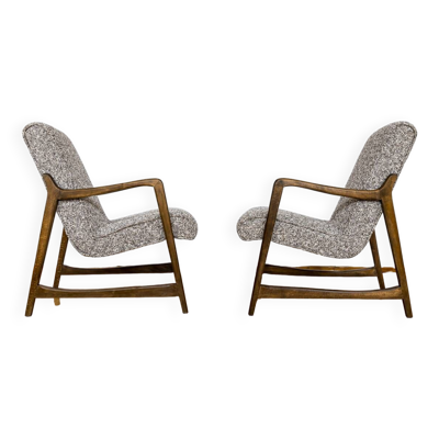 Paire de fauteuils personnalisables Kvadrat restaurés du milieu du siècle, 1960