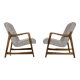 Kvadrat Customizable Pair Of Restored Mid Century Armchairs, 1960s