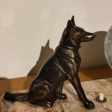 Art deco dog lamp and glass globe