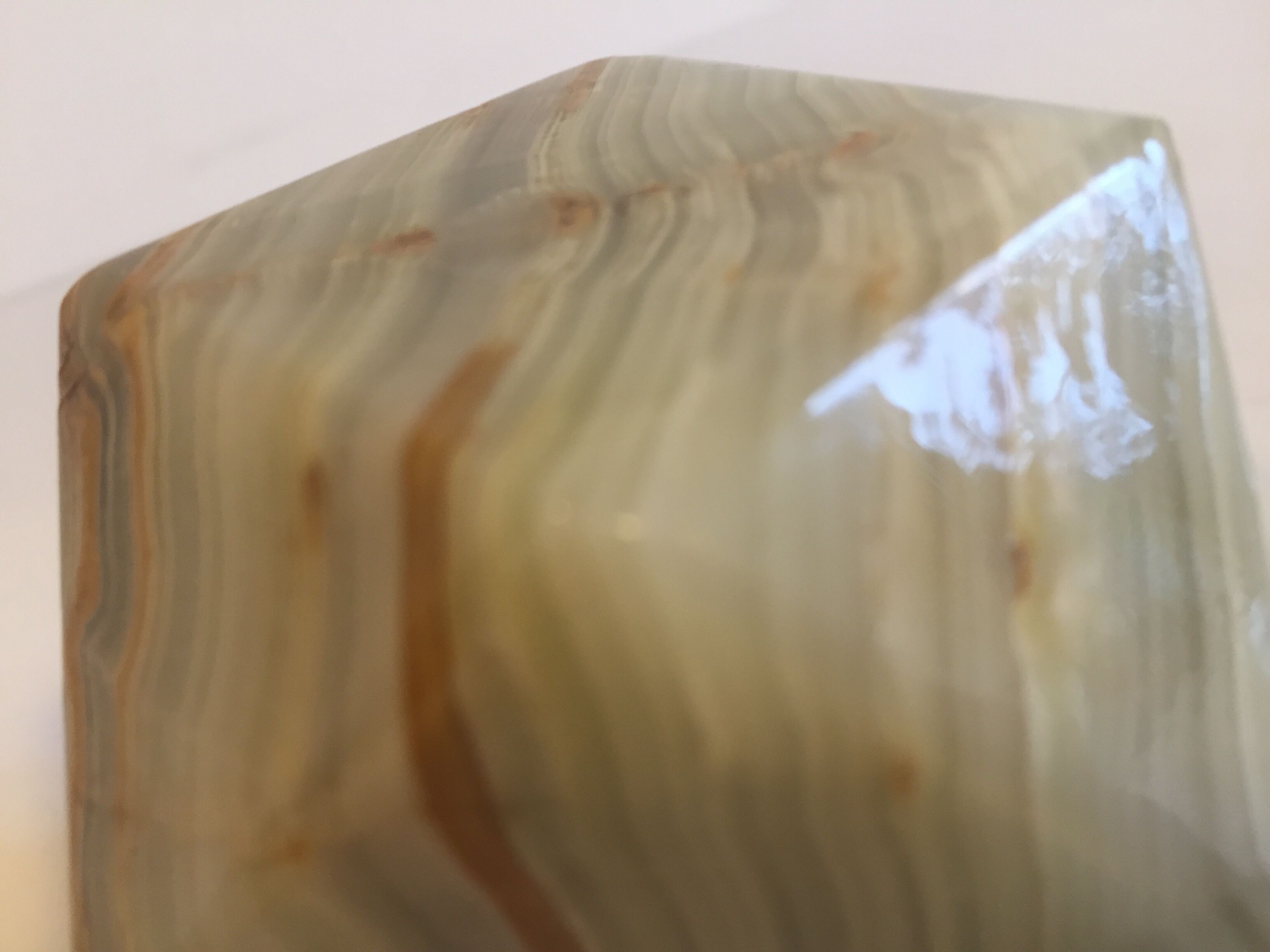 Presse papier en marbre d'onyx vintage