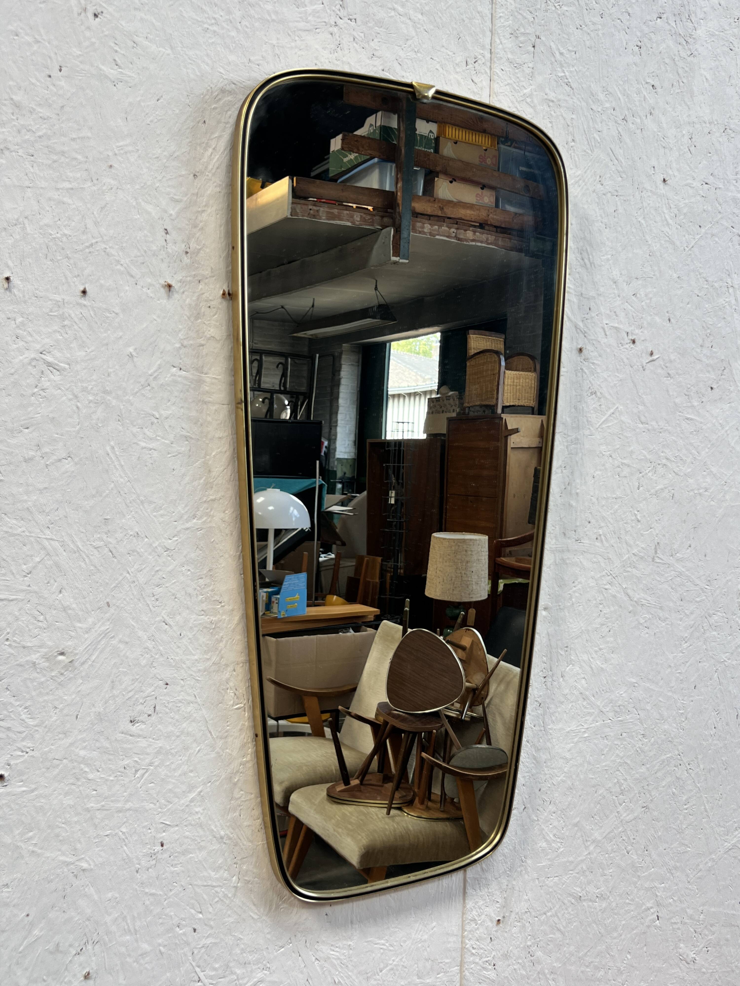 Vintage Mirror With Brass Gold Frame