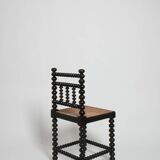 Pair of turned wood and caning chairs, 1910s.