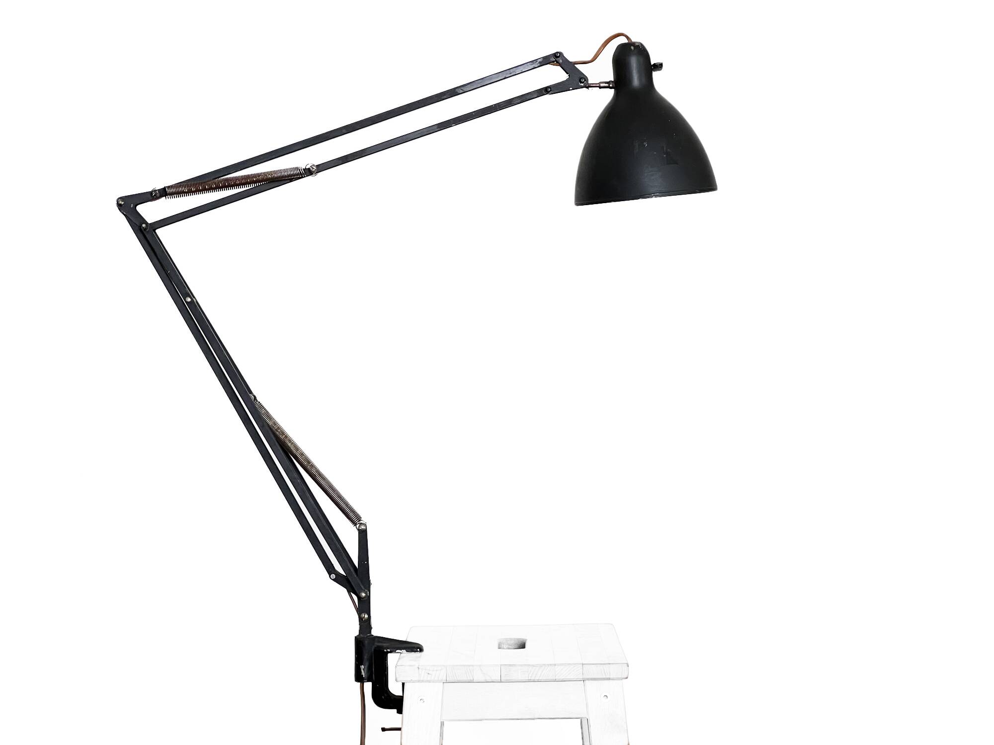 Matte black architect lamp Luxo 1001 by Jac Jacobsen for Luxo. Norway 1950s