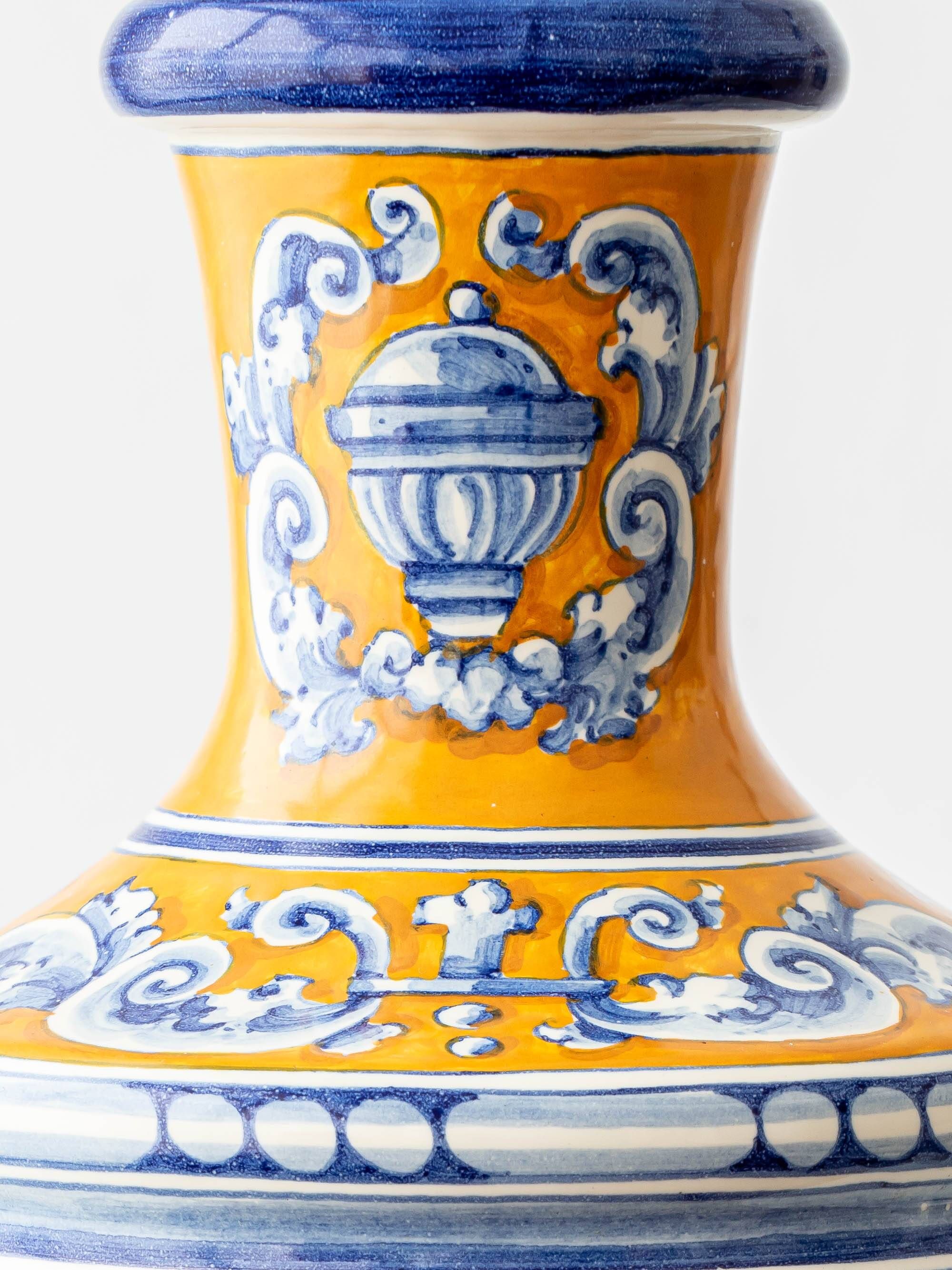 Vintage Talavera Table Lamp, Hand-Painted Ceramic, Spain