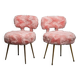 Pair of pink Pelfran moumoute chairs from the 60s and 70s