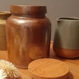Trio of pottery & decorative stoneware pitcher - vintage
