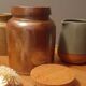 Trio of pottery & decorative stoneware pitcher - vintage