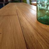 Table de drapier en chêne massif doré 230x73cm deux tiroirs