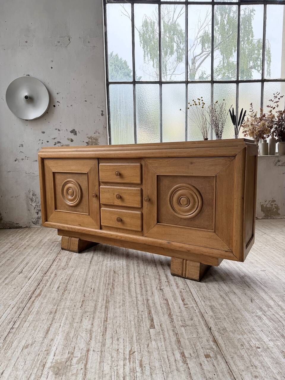 Enfilade storage unit oak Art Deco 1940 Dudouyt