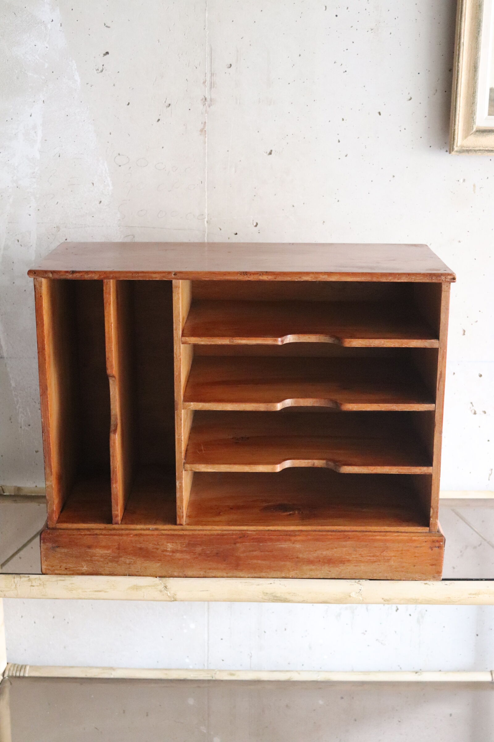 Office sorter, old wooden document holder