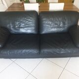 Very good quality 3-seater leather sofa in vintage style