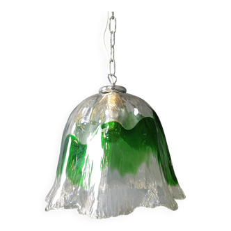 Suspension vintage en verre de Murano, pour Mazzega, années 1960