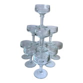 Set of 10 glasses with molded glass bar legs in 70s