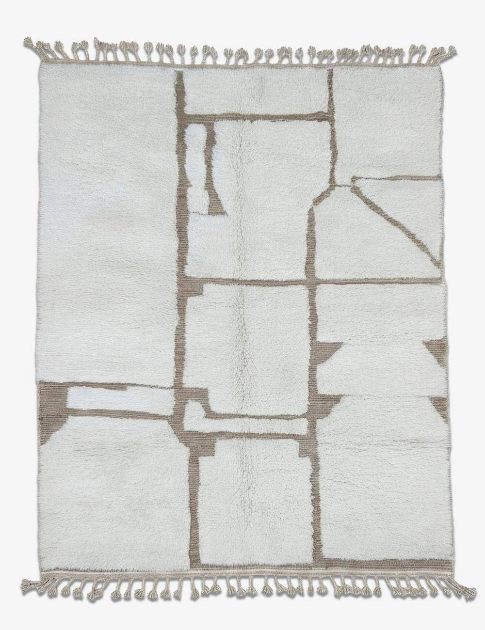 Tapis Blanc Contemporain Berbère - 294 x 237 cm