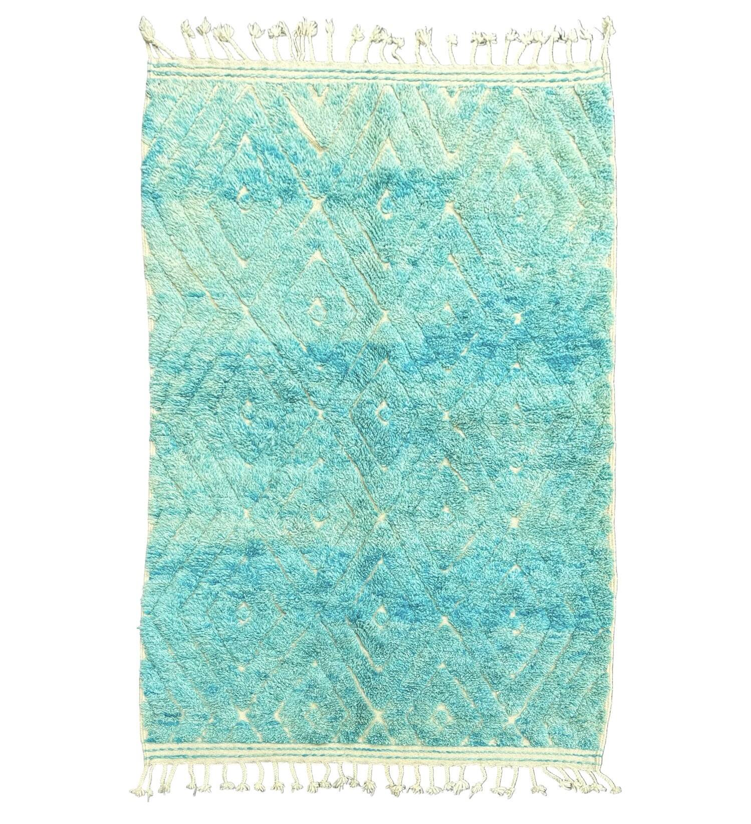 Moroccan blue Berber carpet beni ouarain