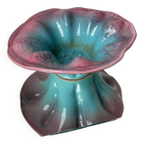 Plat céramique bleu et rose