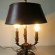 Empire hot water lamp 3 bronze lights and tin lampshade