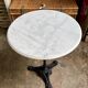 Bistro table in grey marble and black cast iron ⌀ 60 cm