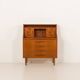 Danish teak mid century modern secretaire cabinet with a desk and vanity