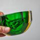 Vide pouch sommerso green and yellow by seguso, murano glass, italy, 1970
