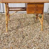 Rattan desk by Louis Sognot