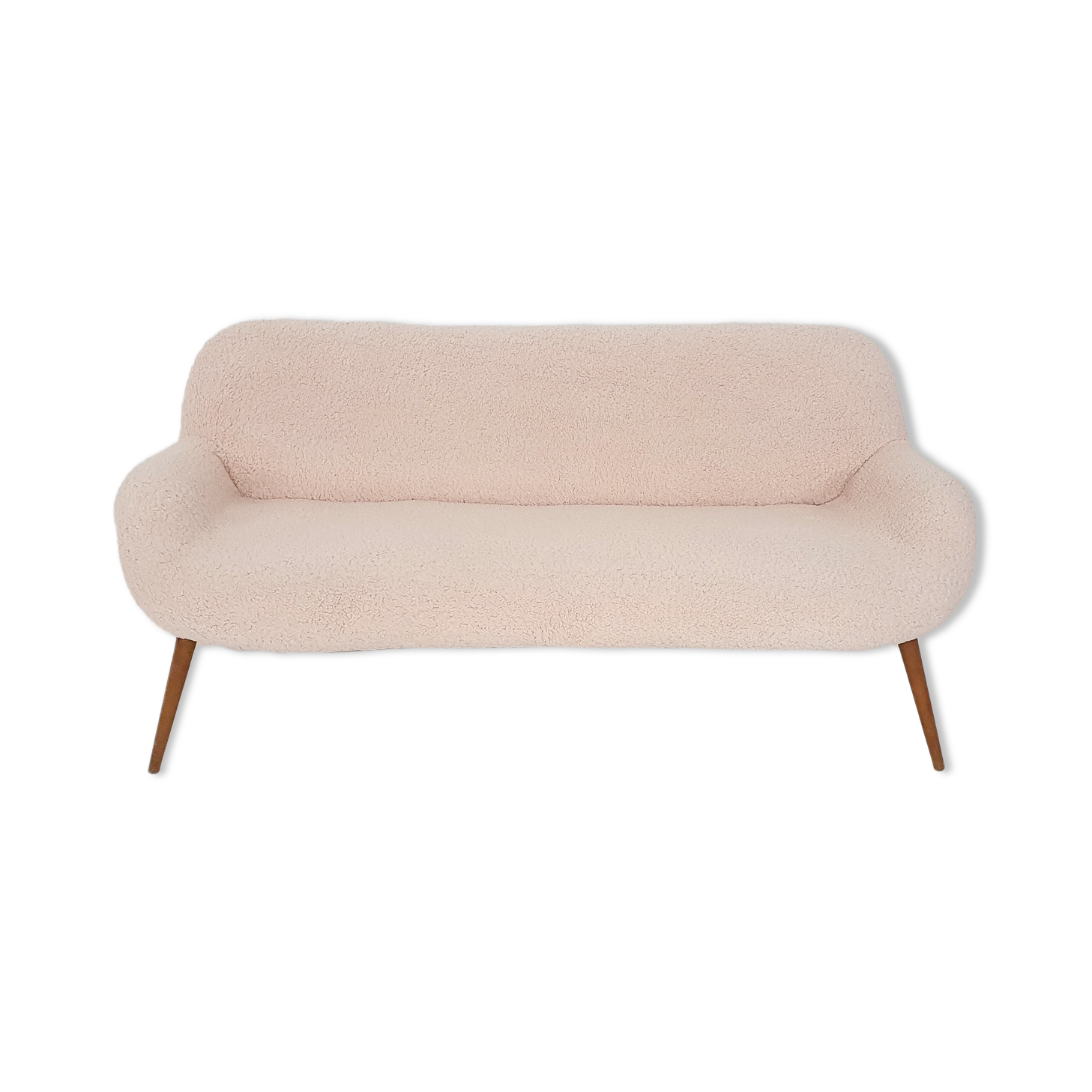 Canapé scandinave en laine bouclée, Danemark années 1960