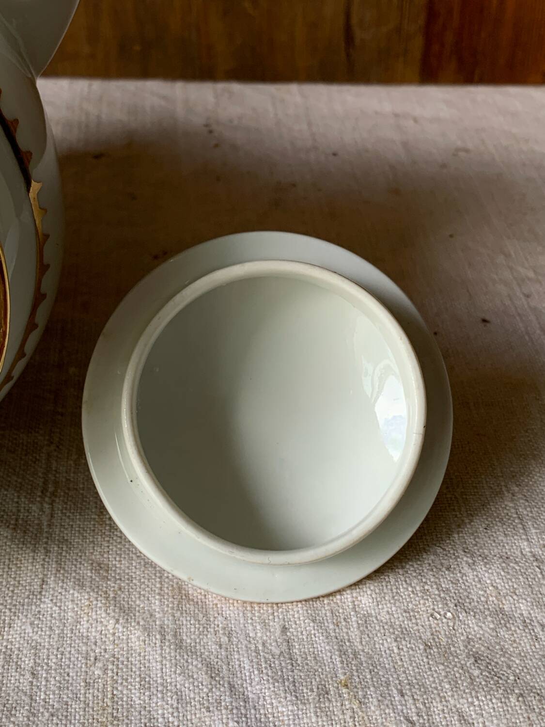 Antique porcelain jug with Limoges enamel